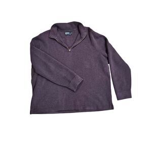 Polo Ralph Lauren cotton quarter zip pullover Mens XL purple sweater thick
